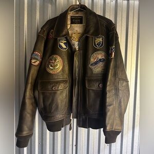 Schott Wings of Gold G1 Style Bomber Aviator Lambskin Leather Jacket XL